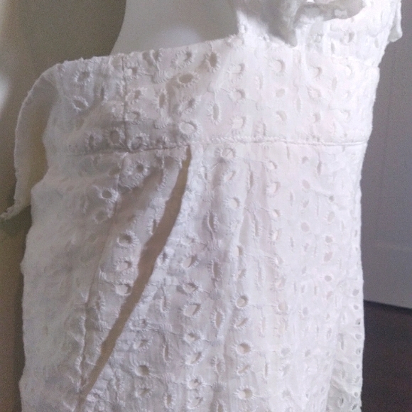 Super Cute Unique Cut Out Romper. Lace up Back,Square Neck Ruffle,Lined with Zip - Picture 12 of 14